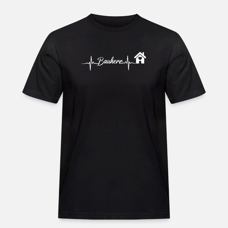 HausHerz Herzschlag Script - Männer Workwear T-Shirt - Schwarz