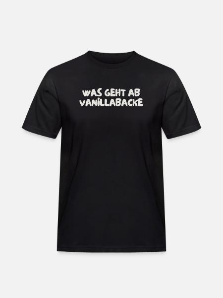 was geht ab vanillabacke - Männer Workwear T-Shirt - Schwarz