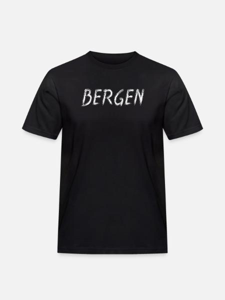Bergen Écriture Brosse Brute - T-shirt Workwear homme - noir