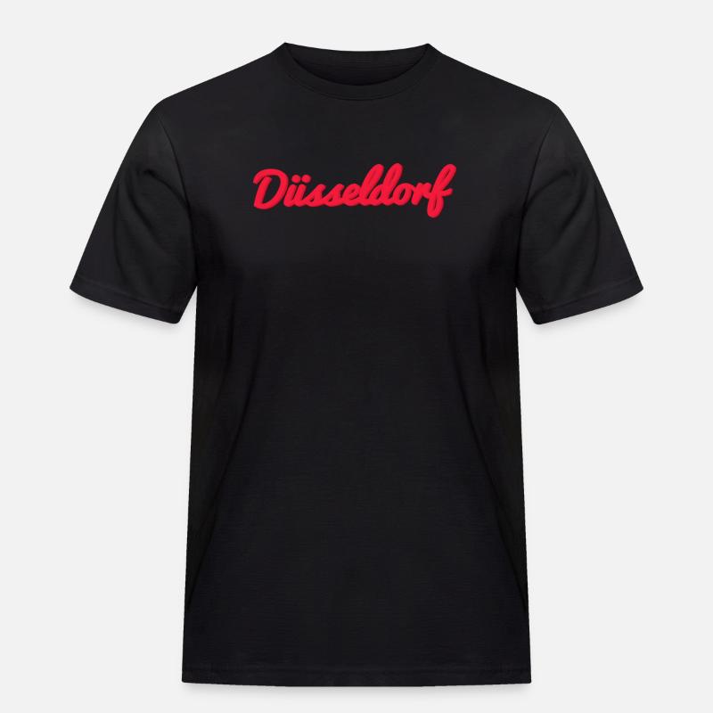 Düsseldorf Script Stadtlogo - Männer Workwear T-Shirt - Schwarz