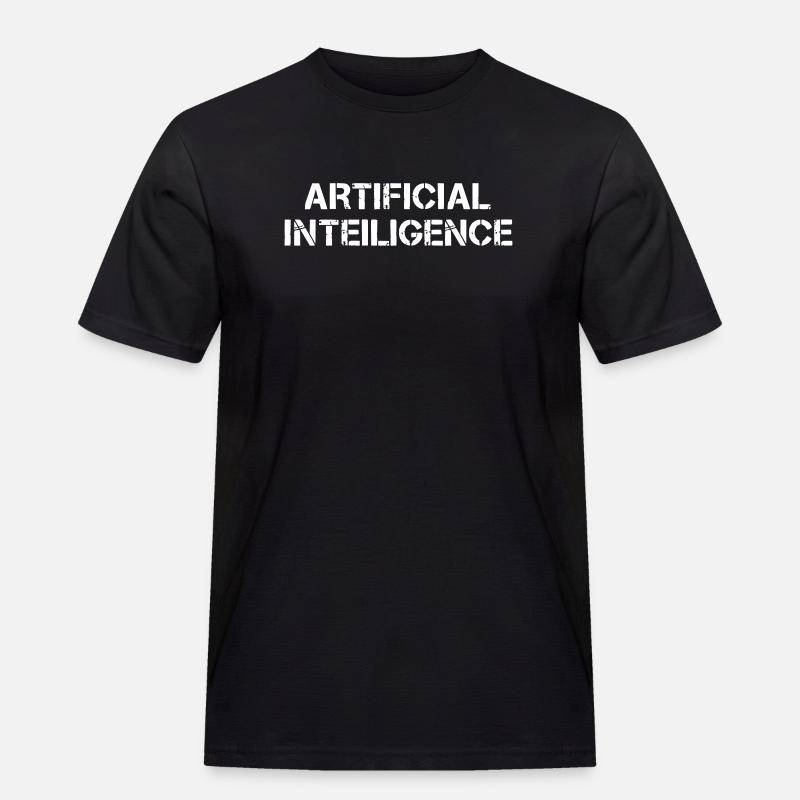 Artificial Intelligence Text Grunge Logo - Männer Workwear T-Shirt - Schwarz