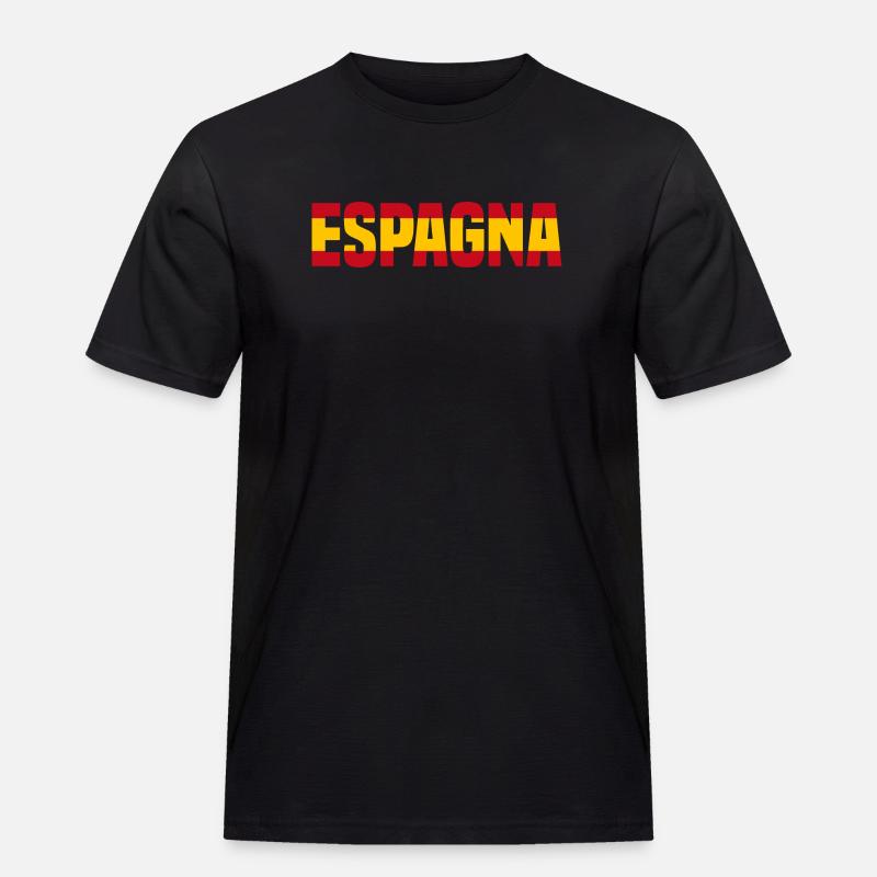 Spanien - Männer Workwear T-Shirt - Schwarz