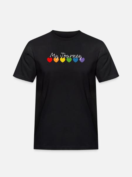 Rainbow heart my journey white - Men's Workwear T-Shirt - black