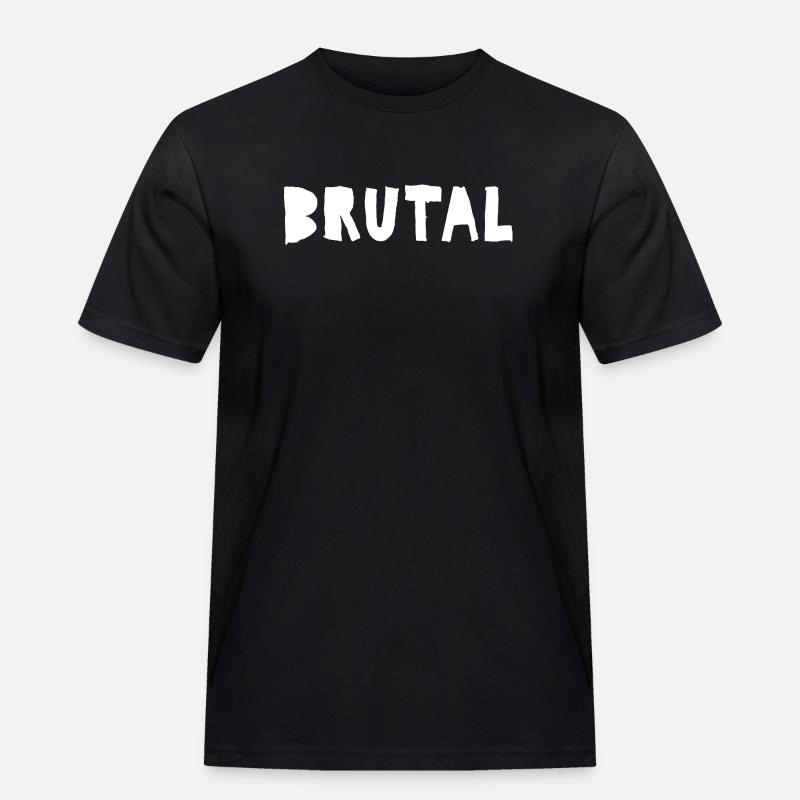 Brutal Distressed Bold Logo-Design - Männer Workwear T-Shirt - Schwarz