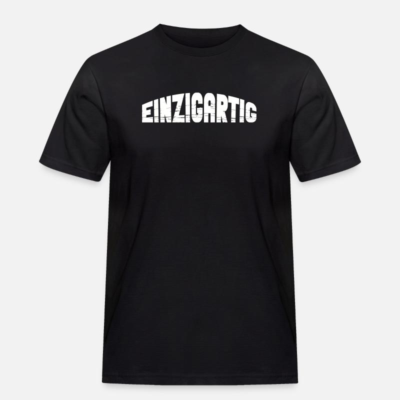 einzigartig - Männer Workwear T-Shirt - Schwarz