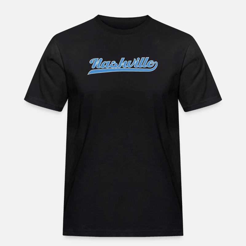 Nashville Script with Swing Line - Men's Workwear T-Shirt - black