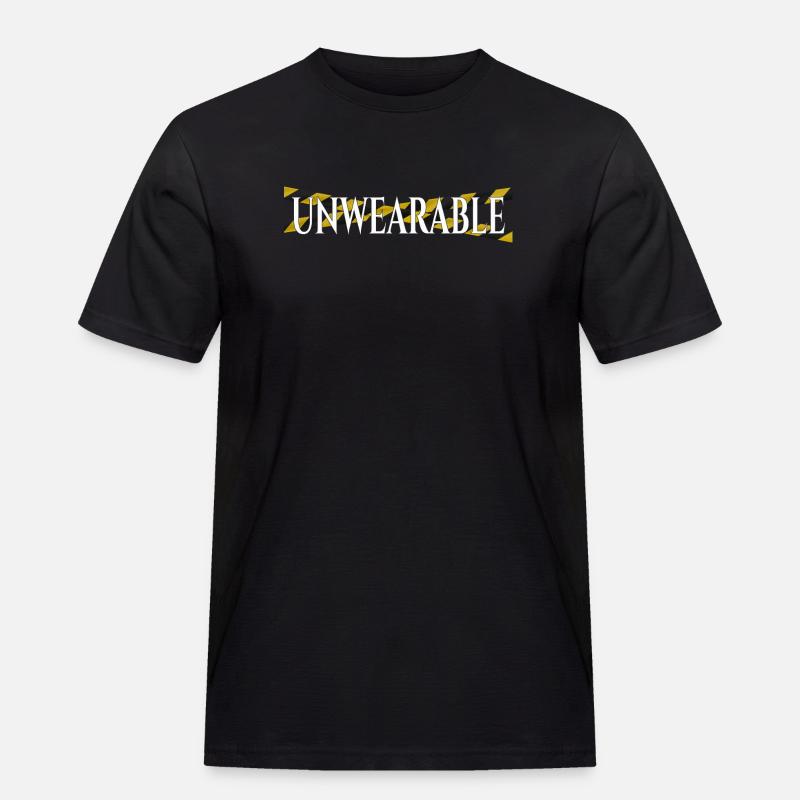 Untragbar – Statement-Design mit Warnband - Männer Workwear T-Shirt - Schwarz