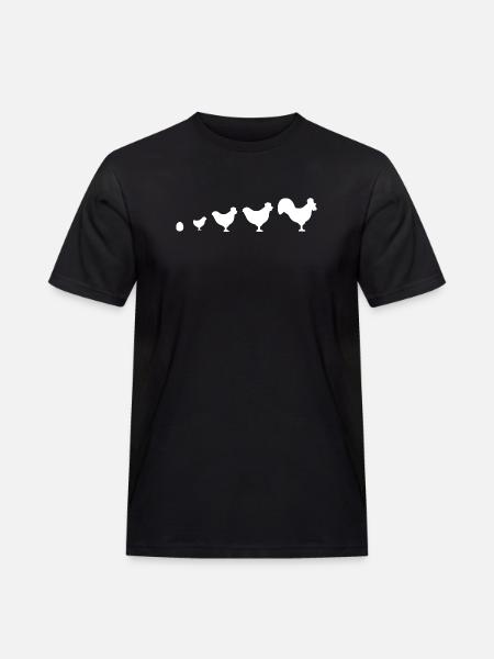 Evolution Farmer Chicken Rooster Funny - Men's Workwear T-Shirt - black