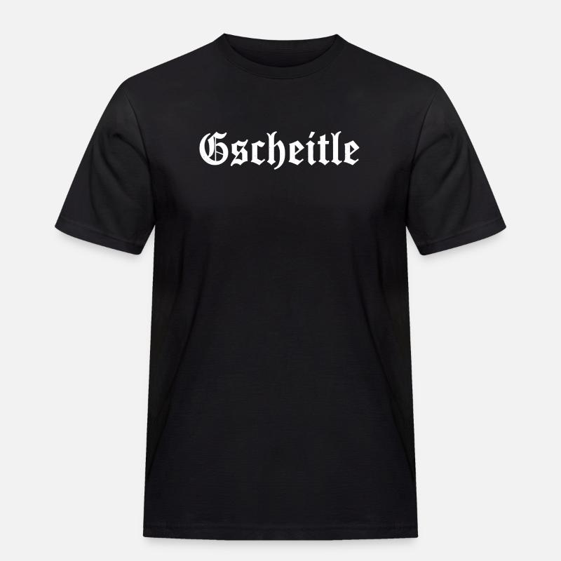 Gscheitle - Historisches Fraktal Design - Männer Workwear T-Shirt - Schwarz