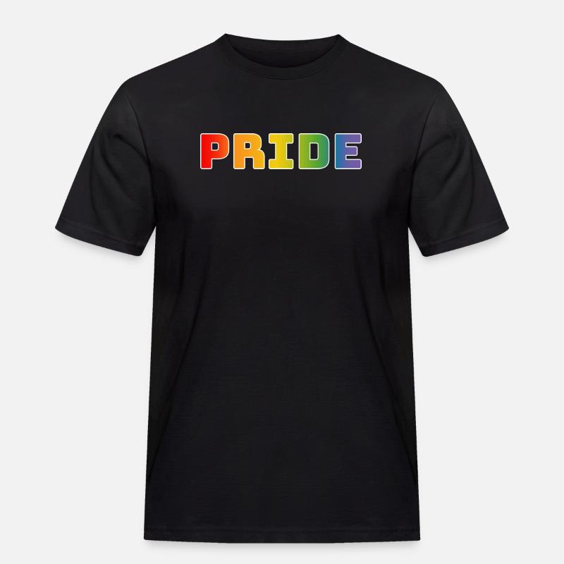 Regenbogen pride weiss - Männer Workwear T-Shirt - Schwarz