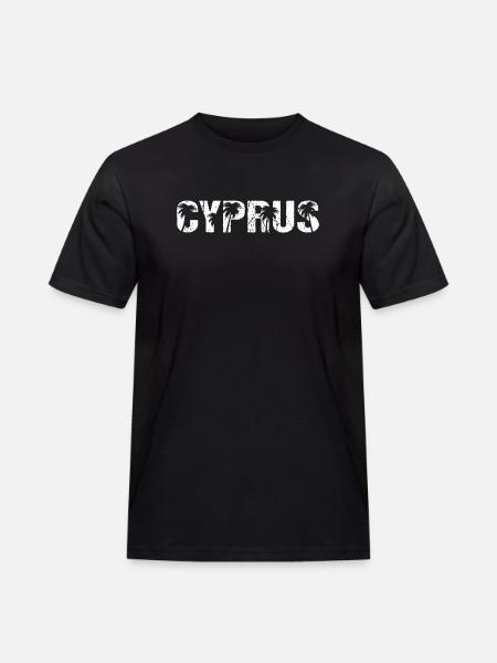 Cyprus Palmen Insel Zypern - Männer Workwear T-Shirt - Schwarz