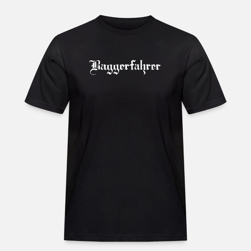 Der Baggerfahrer - Männer Workwear T-Shirt - Schwarz