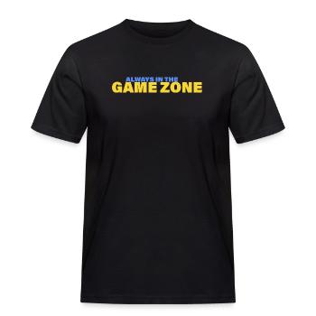 GAME ZONE - Männer Workwear T-Shirt - Schwarz - Vorne - AI Model Male 178 light (178cm)