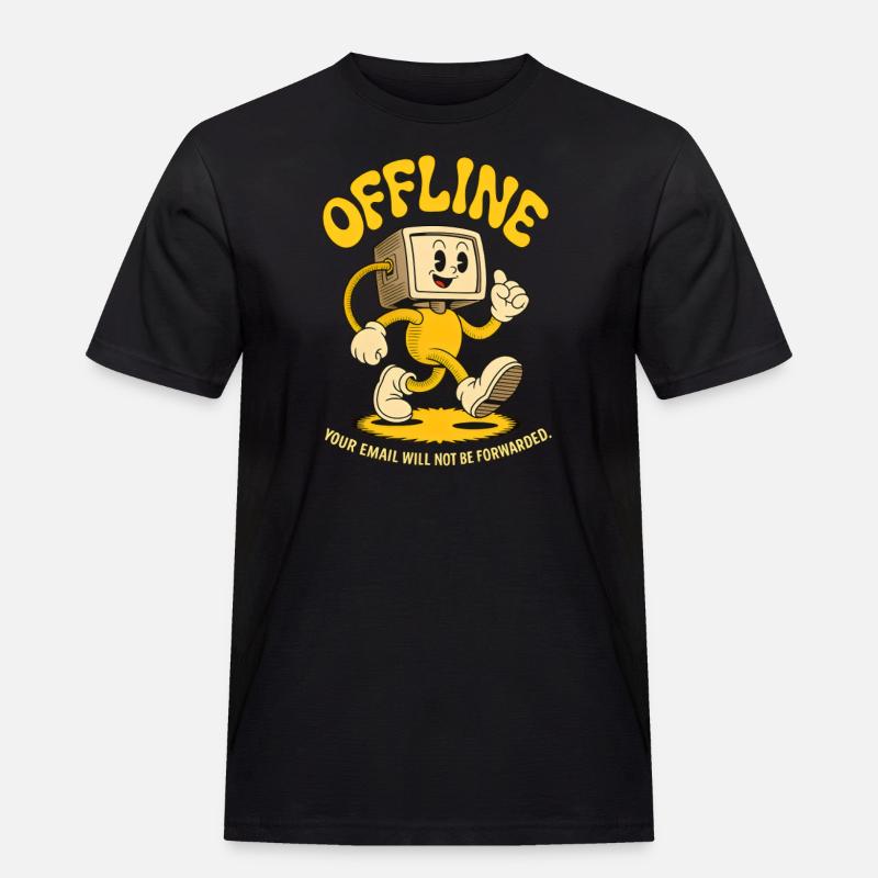 Offline Büro PC Emails Computer - Männer Workwear T-Shirt - Schwarz