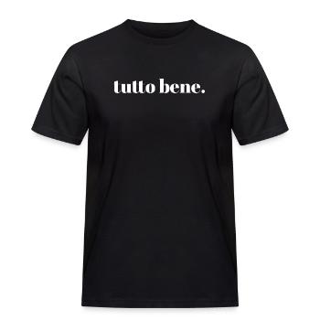 tutto bene. | Minimalist Typograhie Design - Männer Workwear T-Shirt - Schwarz - Vorne - AI Model Male 178 light (178cm)