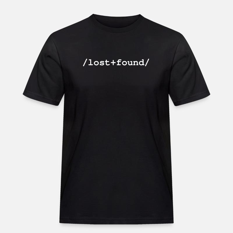 Lost+Found - Ordner /lost+found/ - Männer Workwear T-Shirt - Schwarz