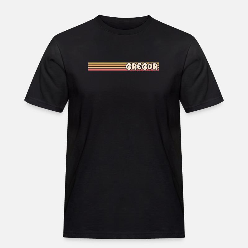 Name Gregor - Männer Workwear T-Shirt - Schwarz