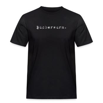 Bookworm Bücherwurm - Männer Workwear T-Shirt - Schwarz - Vorne - AI Model Male 178 light (178cm)