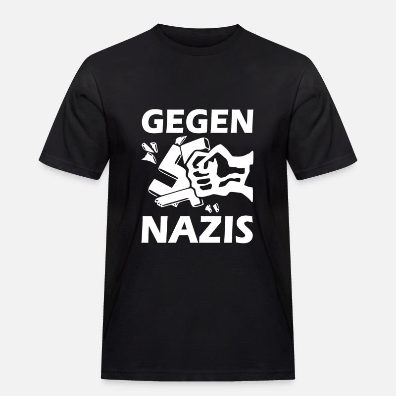 Gegen nazis faust - Männer Workwear T-Shirt - Schwarz