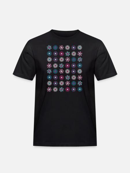 flowers 3col vers2 - Männer Workwear T-Shirt - Schwarz