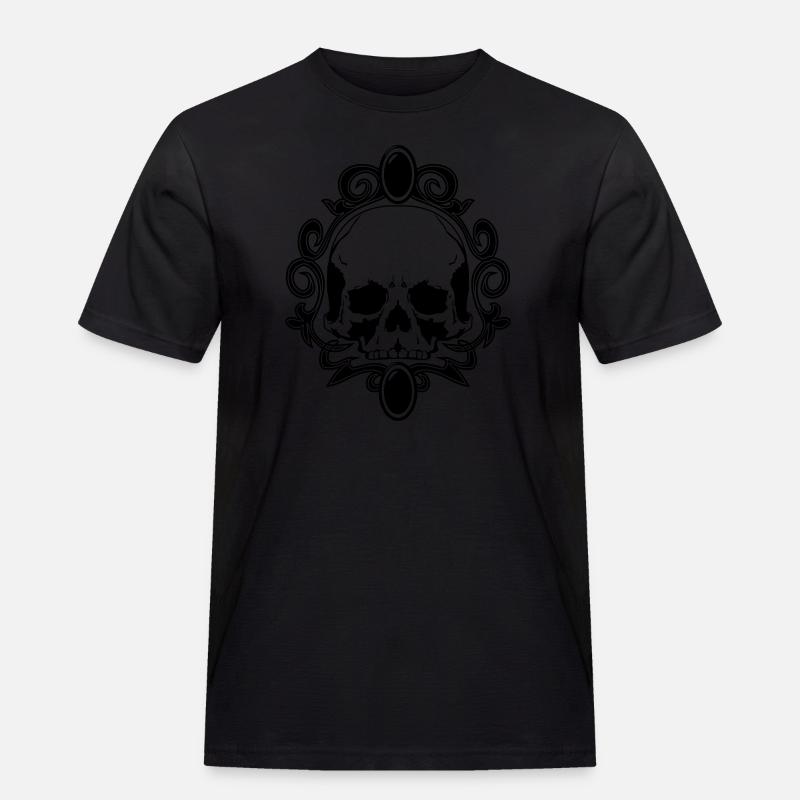 Gothic totenkopf schmuck - Männer Workwear T-Shirt - Schwarz
