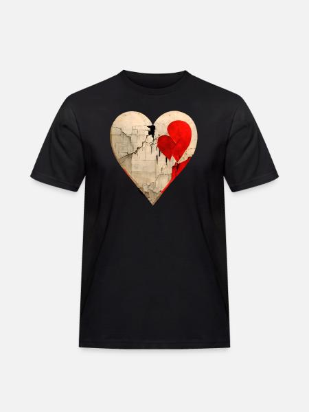BROKEN HEART - Men's Workwear T-Shirt - black