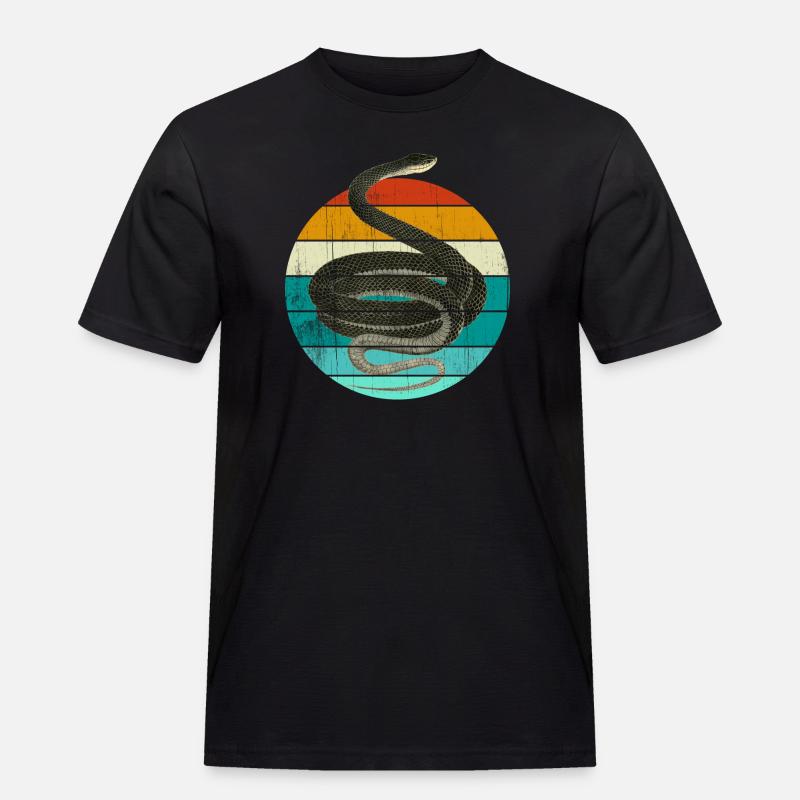 Coluber Constrictor Schwarznatter Schlange - Männer Workwear T-Shirt - Schwarz