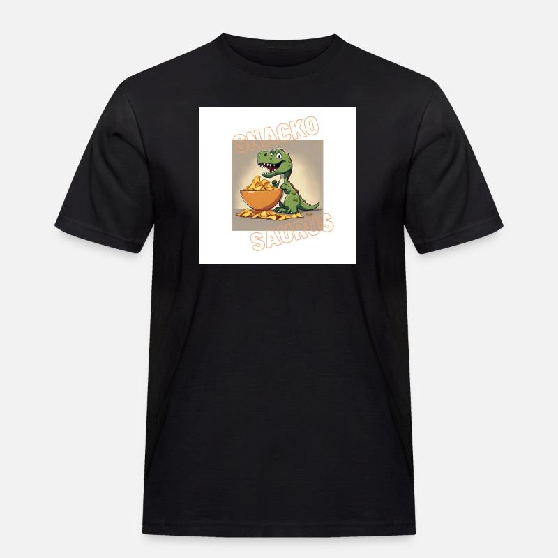 Dinosaurier Snackosaurus - Männer Workwear T-Shirt - Schwarz