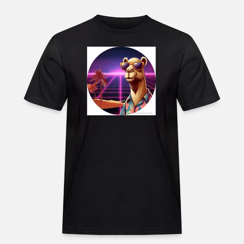 Cooles Kamel - Männer Workwear T-Shirt - Schwarz