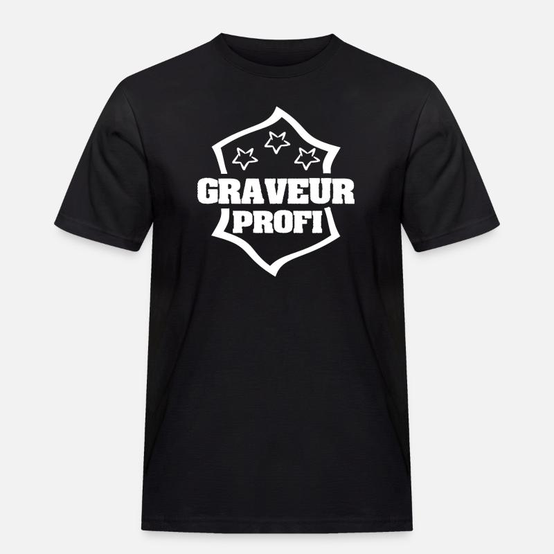 Beruf Graveur - Männer Workwear T-Shirt - Schwarz