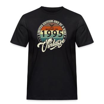Jahrgang 1995 Das Beste aus 1995 - 30 Jahre Jubiläum - Männer Workwear T-Shirt - Schwarz - Vorne - AI Model Male 178 light (178cm)