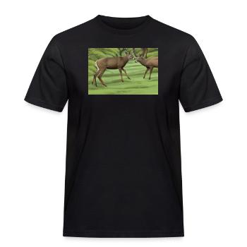 Cerf deer - T-shirt Workwear homme - noir - Devant - AI Model Male 178 light (178cm)