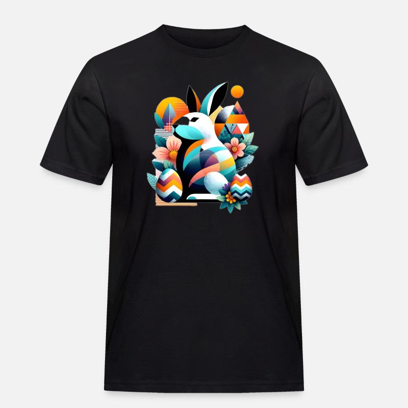 Modern Easter Graphics - Männer Workwear T-Shirt - Schwarz
