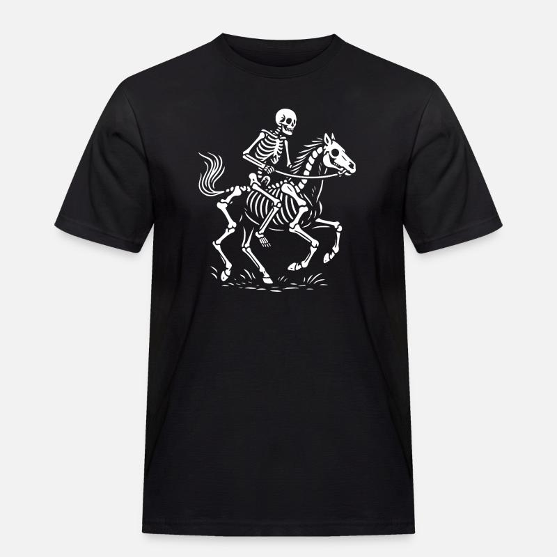 Ätherischer Skelettreiter Illustration - Männer Workwear T-Shirt - Schwarz