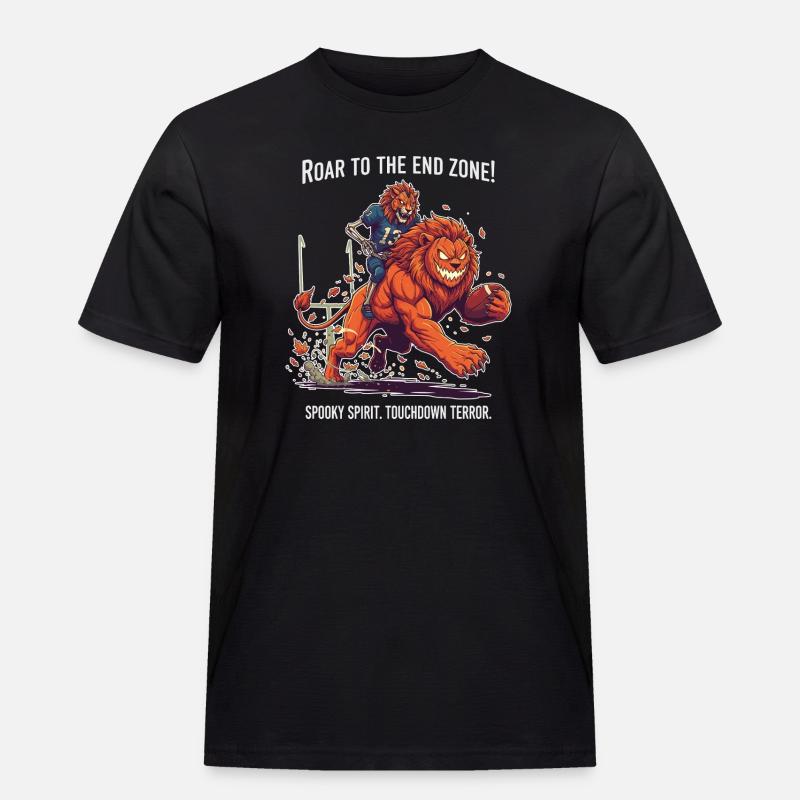 Spooky Touchdown Terror - Männer Workwear T-Shirt - Schwarz