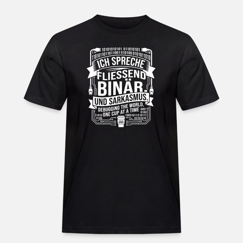 Coding Binary Coffee Sarcasm - Men's Workwear T-Shirt - black
