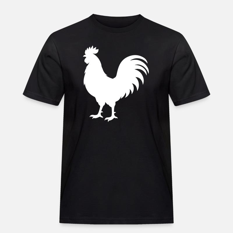 Hahn Silhouette - Männer Workwear T-Shirt - Schwarz