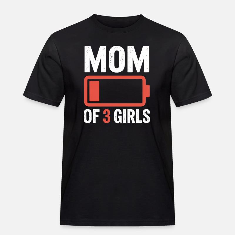 Mutter von 3 Mädchen - Männer Workwear T-Shirt - Schwarz