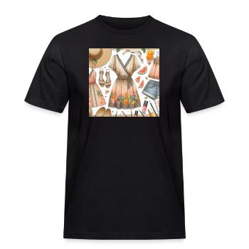 Look des Tages. - Männer Workwear T-Shirt - Schwarz - Vorne - AI Model Male 178 light (178cm)