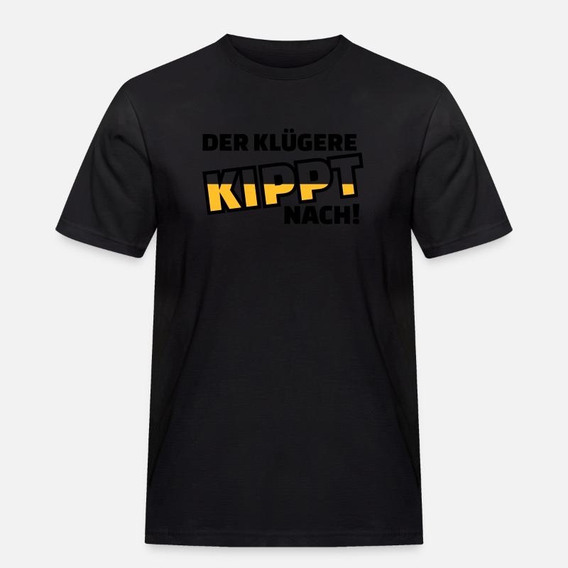 Bier - Männer Workwear T-Shirt - Schwarz