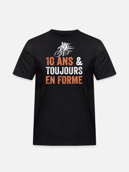 10 Year Anniversary Gift Bicycle - Men's Workwear T-Shirt - black