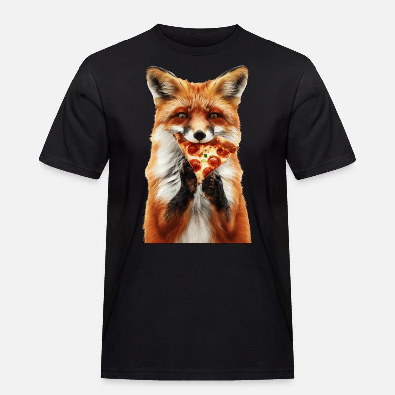 Fuchs - Männer Workwear T-Shirt - Schwarz