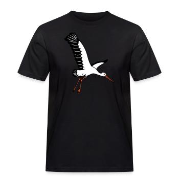 storch fliegen vogel - Männer Workwear T-Shirt - Schwarz - Vorne - AI Model Male 178 light (178cm)