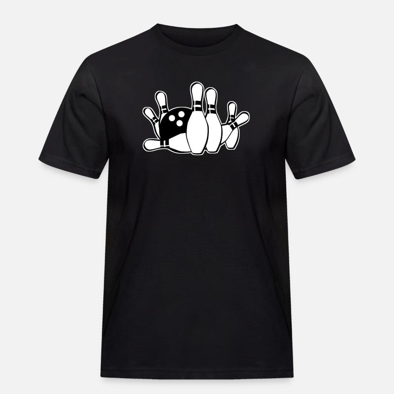 Bowling - Männer Workwear T-Shirt - Schwarz