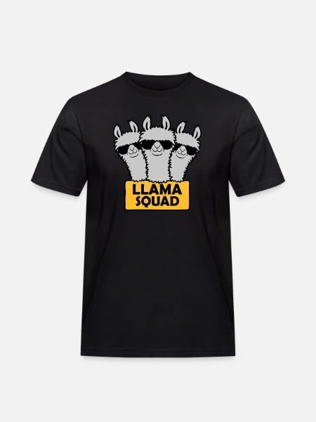 Conception de l’équipe Llama Squad - T-shirt Workwear homme - noir