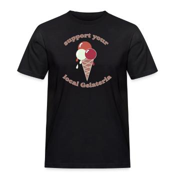 Soutenez votre Gelateria local - T-shirt Workwear homme - noir - Devant - AI Model Male 178 light (178cm)