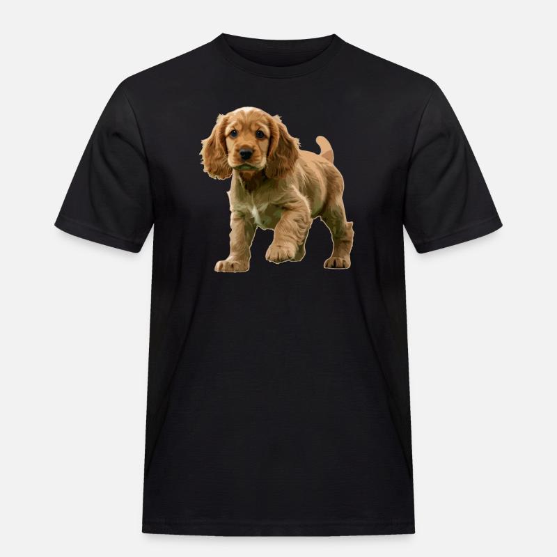 Cocker Spaniel Welpe - Männer Workwear T-Shirt - Schwarz