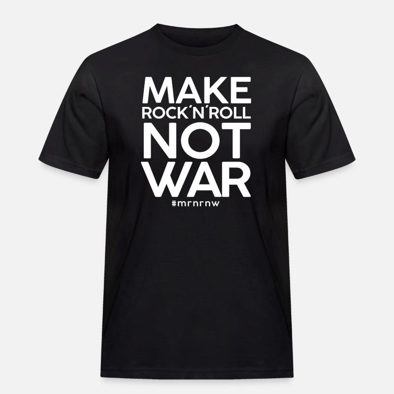 MAKE ROCK´N´ROLL NOT WAR Classic 2014-Version - Männer Workwear T-Shirt - Schwarz