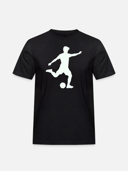 Foosball silhouette in jump - Men's Workwear T-Shirt - black