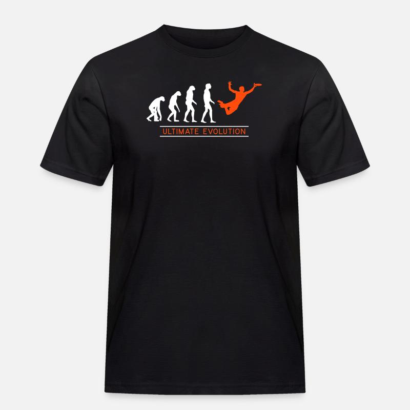 Ultimate Frisbee Evolution - Männer Workwear T-Shirt - Schwarz